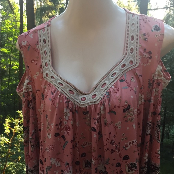 Style & Co. Tops - Style & Co. peasant style cold  shoulder , flower detailed top, HP25
